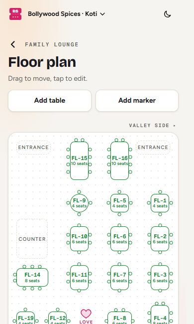 Floor plan, drag to move